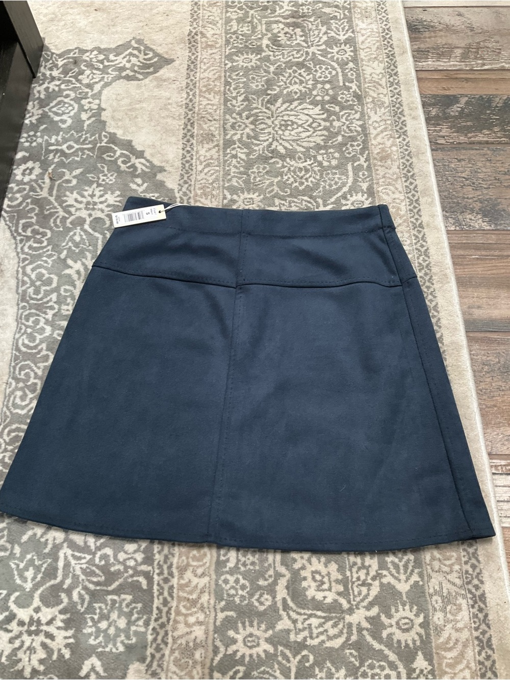 Max Studio London Suede Dark Navy Mini Skirt Small - Picture 5 of 5